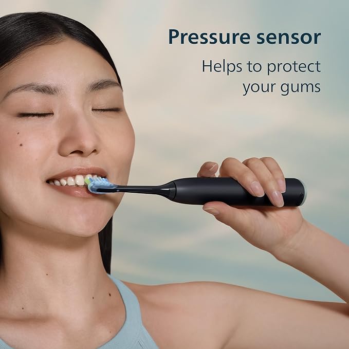 Philips Sonicare 6500 Series Electric Toothbrush - Next-Generation Sonicare Technology Pressure Sensor 9 Brushing Settings SmarTimer BrushPacer 21-Day Runtime Travel Case Black HX7411/08