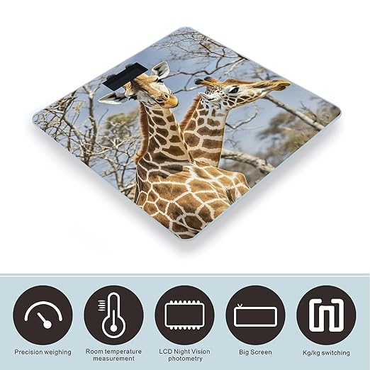 Giraffe Scale for Body Weight Highly Accurate Digital Bathroom Body Scale Digital Bathroom Scales for People Anti-Slip Large LCD Display Smart Scales