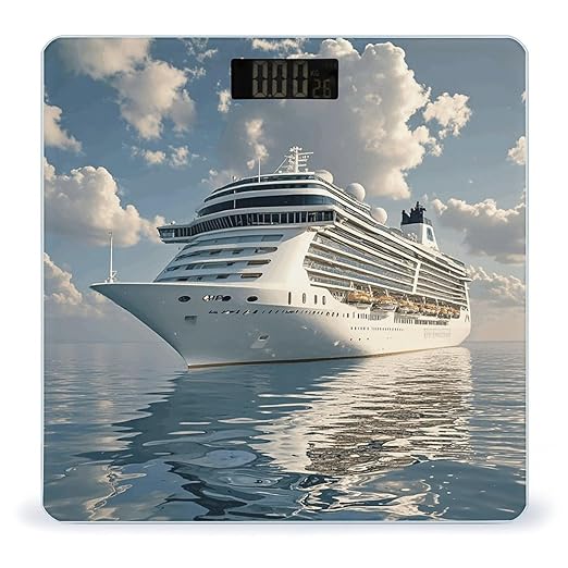 Cruise Ship Digital Bathroom Scale for Body Weight Weighing Scale with Backlit LCD Display High Precision Measurements &amp Measures Weight Up to 180kg