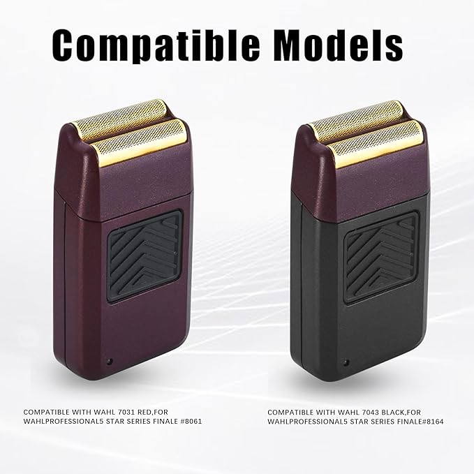 Professional 5 Star Series Finale Shaver Replacement Foil and Cutter Bar Assembly Compatible With Wahl Shaver Foil 7031-100 7043-100 (Red-2)