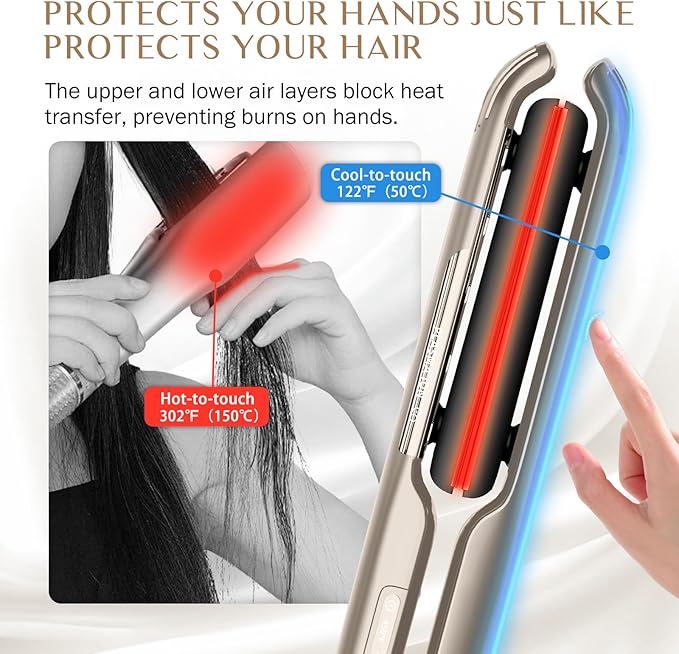 RUCHA 2 in 1 Straightener and Curler 200 Million Negative Ions Air Suspended Hair Straightener