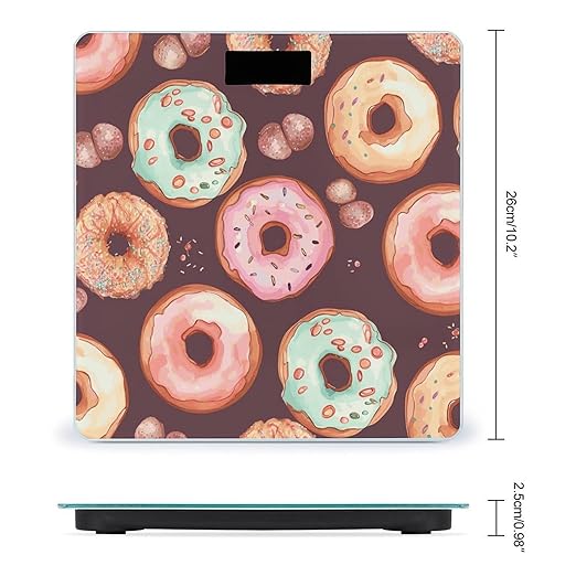 Pretty Donuts Weight Scale Large Bathroom Scales Digital Weight with Bright LED Display Non Slip Automatic Weighing Scale Fashion Weighing Machine for Body