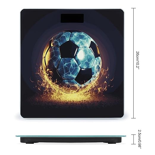 Digital Bathroom Scale for Body Weight Scale with Bright LCD Display High Accuracy Step-On Technology Auto On/Off Cool Soccer Ball Digital Scales 400 Lbs /180kg
