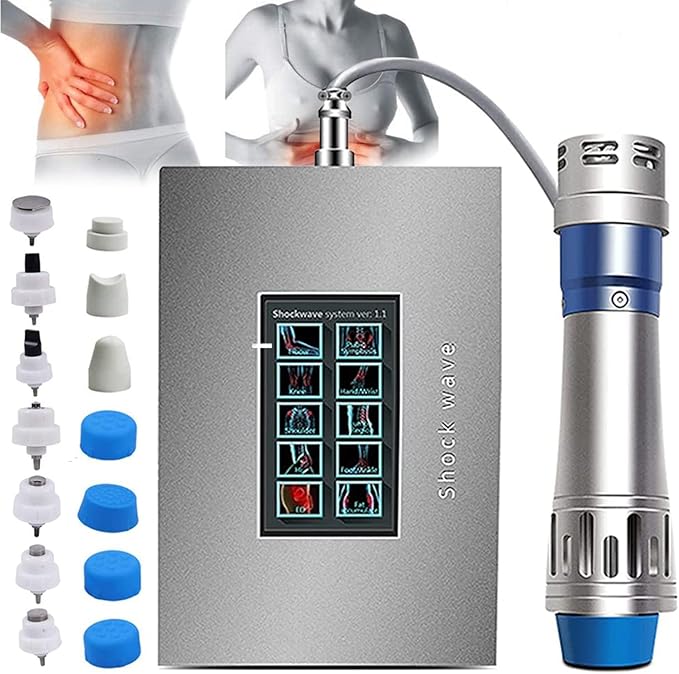 Shockwave Therapy Machine Body Massager Device Shock Wave Pain Relief with 7 Heads for Muscle Relaxation Pain Relief Tool