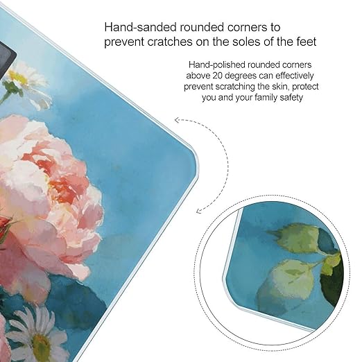 Gently Blooming Weight ScaleClear LED Display Bathroom Digital Weighing ScaleTempered Glass Digital Bathroom Scale for Body Weight Capacity Up to 400 Lbs