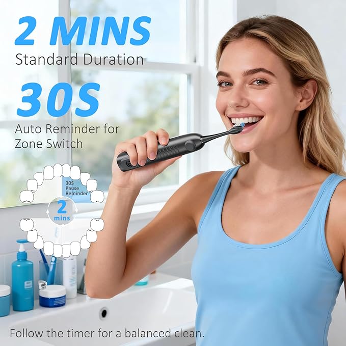 Marchpower 3-in-1 Electric Toothbrush with Water Flosser 3.0 Sonic Toothbrush with Sweeping Oscillation &amp Water Flossing Cordless Portable Flossing Toothbrush Combo for Adults Travel &amp Dail