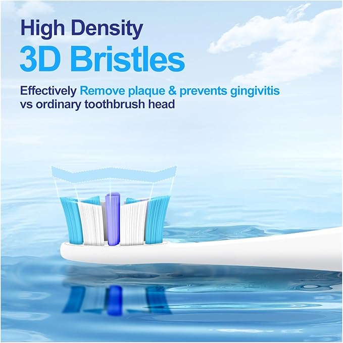 Electric Toothbrush Heads 12 PCS Compatible for Adults 5 Modes Pressure Sensor IPX7 Waterproof with Holder C027(SG-C027-12PCS Black)