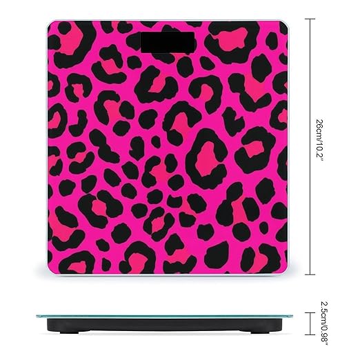 Women's Fashion Automatic Switch Digital Bathroom Weighing Scale Smart Scale Pink Dots Wild Cheetah Leopard Print