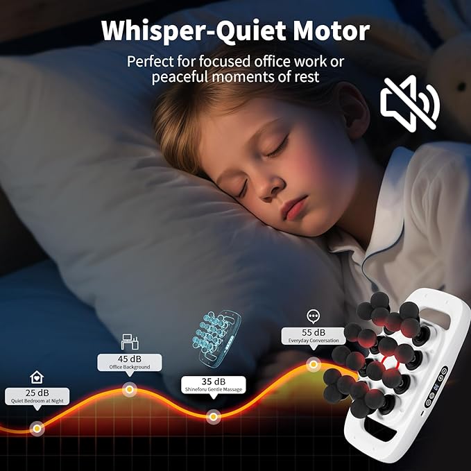 20-Head Massage Gun 30 Intensity Levels 3 Modes Deep Tissue Massager with 50KG Force &amp Noise-Free Motor for Neck Back Legs Shoulders Portable for Full Body Muscle Recovery