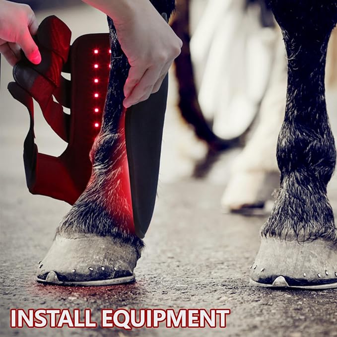 2026 Horse Red Light Therapy BootTherapy for Horse Leg Stifle Pain 850nm＆660nm Infrared Light Therapy for Equine Muscle RecoverySmart Timer 20 MinutesAdjustable Brightness 4 Modes(Left+Right)