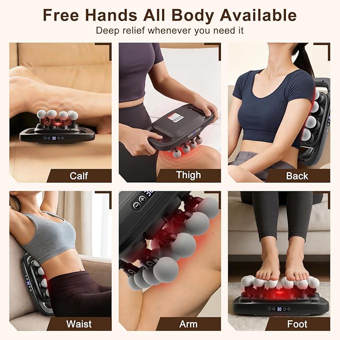 16 Head Massage Gun Set Deep Tissue Massage Gun Portable with 3 Modes &amp 30 Intensities Portable Quiet Percussion Massager for Legs Waist Back Neck Buttocks Muscles Fatigue Relief