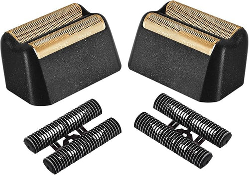 2 pcs Professional 5 Star Series Finale Shaver Shaper Replacement Super Close Gold Foil and Cutter Bar Assembly Compatible with Wahl Shaver Foil Model 7043-100Shaving for Barbers and Stylists
