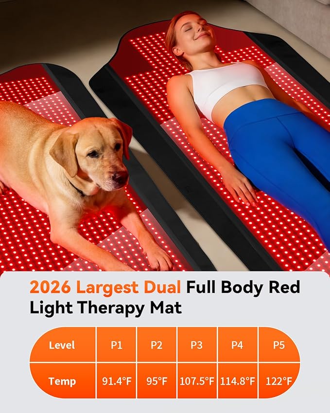 Red Light Therapy Mat for Full Body 75*35 Red Light Therapy Blanket with 2704 LEDs and Controller 660nm&amp850nm Near Infrared Light Therapy 3in1 LEDs Light Blanket for Back Waist Belly Joint Mu