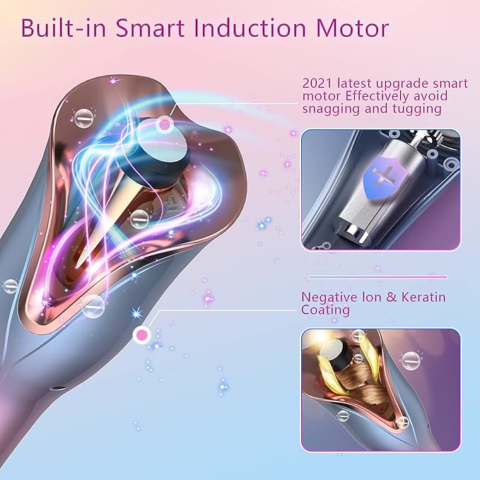 Automatic Hair Curler Hair Curler with 3 Temps Up to 430℉ &amp Dual Voltage 1 Larger Rotating Barrel Automatic Curling Iron Auto Shut-Off Rotating Curling Iron for Hair Styling