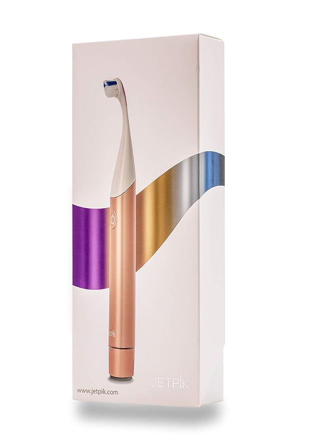 Jetpik JP300 Modern Sonic Rechargeable Toothbrush for Adults - 5 Brushing modes Premium Aluminum Body Waterproof USB induction charging Portable Travel Case Included RED color