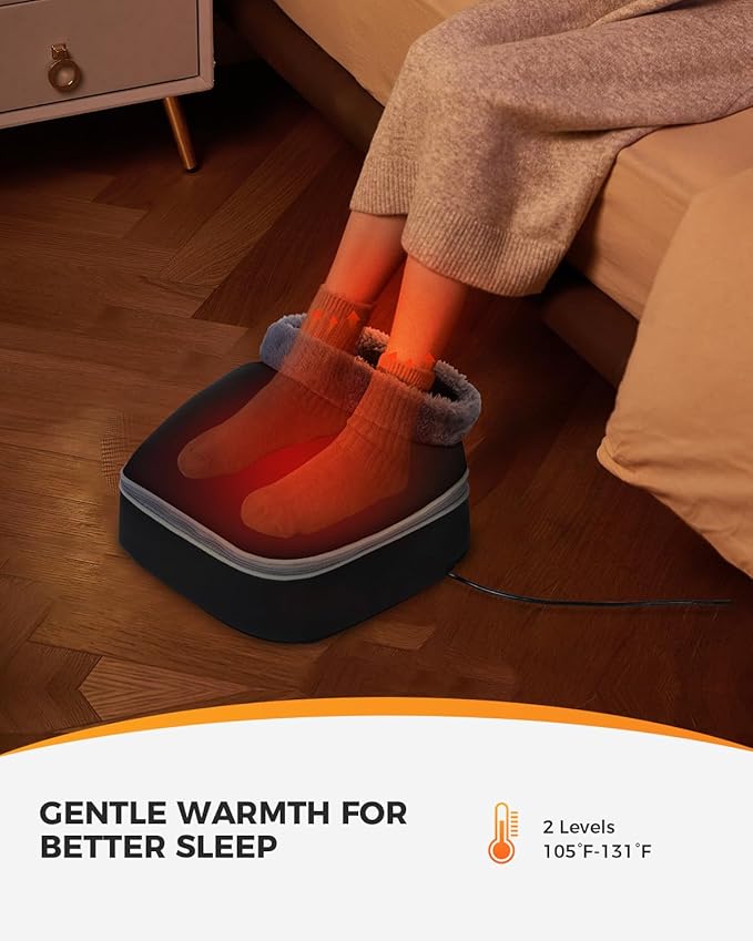 CooCoCo FSA Eligible Heated Foot Massager HSA Approved Foot Warmer Shiatsu Foot Heater for Plantar Fasciitis &amp Neuropathy Feet Massage Machine for Pain Relief