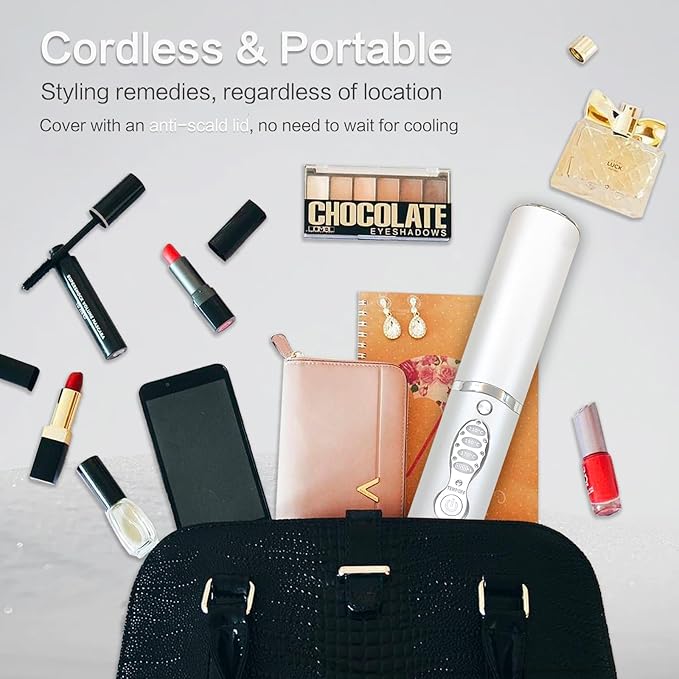 Cordless Hair Straighteners - 5000 mAh Portable Flat Iron Travel Wireless Hair Straightener 2 in 1 with Max. 210℃/410℉ Heats Up in Seconds for Thin-Long &amp Short Hair