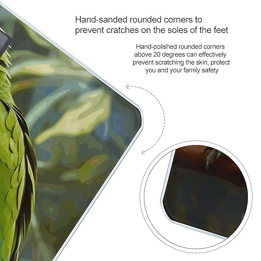 Bird Parrot Painting Bathroom Scale Weight Scale for Body WeightHighly Accurate Digital Weighing Machine Clear LED Display Digital Bathroom Body Scale 400lb/182kg