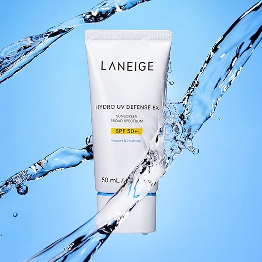 LANEIGE Hydro UV Defense Sunscreen SPF 50+ Hypoallergenic &amp Dermatologist-Tested Korean Broad Spectrum Sun Protection with No White Cast