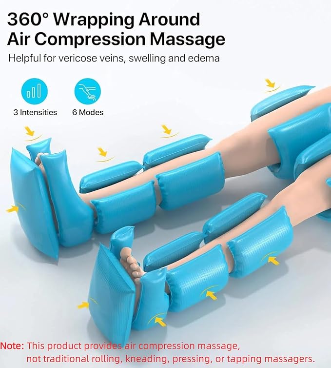 ALLJOY Christmas Gifts for Men Women Leg Massager for Circulation and Pain Relief FSA Sequential Compression Boots for Leg Recovery Leg Massager with Heat and Compression