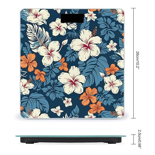 Hawaii Flower Smart Scale for Body Weight Accurate Bathroom Scale with LED Display Digital Weight Scales Weighing Machine High Precision Scales for Bath Home