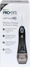 PRO-SYS JetFloss GO Cordless Water Flosser Rechargeable Portable Dental Oral Irrigator (Black)