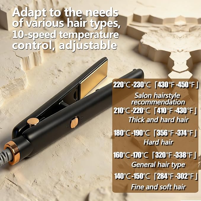 Hair Straightener Flat Iron - Quickly Heats up in 10s Max Temperature 230° C/450° F Professional 1 Inch Straightener &amp Curler 2 in 1 with Ceramic Plates Suitable for All Hair Types