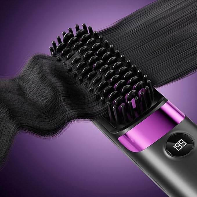 Hair Straightener Cordless | Rechargeable Hot Hairstyle Comb PortableAuto Off Straightening Brush | for Home Travel Apartment College Dorm Vacation Women Wife Family