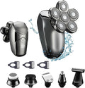 BAHREL Men's Electric Razo Compact Face Shaver with Long-Hair Trimmer 6 in 1 Beard Grooming Kit for Mustache Face Nose Hair Body Ideal Gifts for Men