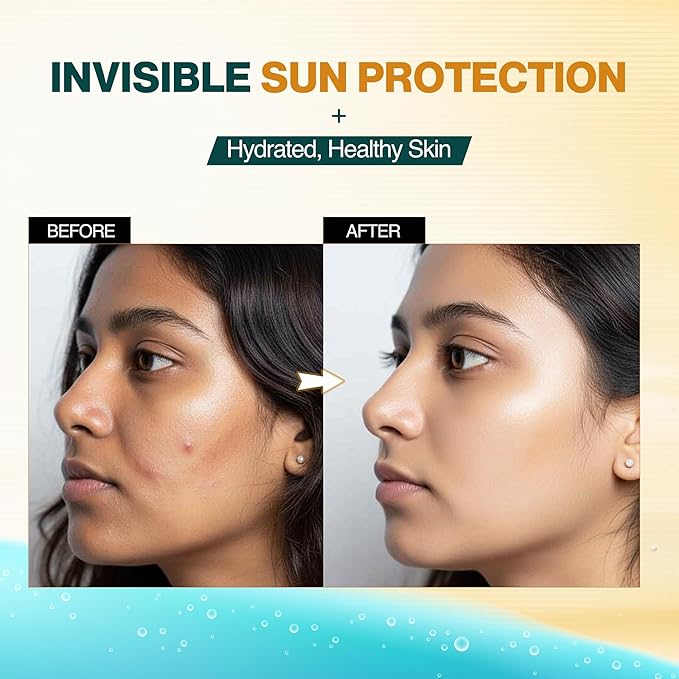 NOURISH MANTRA Ray Rescue Sunscreen/Sunscreen SPF 50/ With Hyaluronic Acid Aquaxyl Aloe Vera Extracts &amp Ashwagandha Extracts/No White Cast (60 ml (Pack of 1))