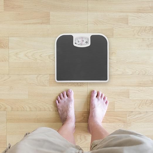 TEHAUX Mechanical Bathroom Scale Accurate Analog Dial Body Weight Scale Gray for Home Health Monitoring