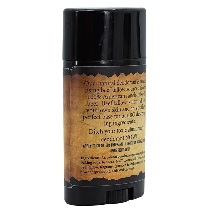 Aluminum-Free Cow Town Beef Tallow Deodorant | Pack of 2 | 2.75 oz | Cow Town | Wild Ass Soap