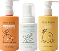 Dabble &amp Dollop Citrus Kiss Bundle Natural Bubble Bath Body Wash &amp Shampoo for Kids Paraben &amp Sulfate Free Vegan Gluten-Free Tear-Free Tangerine Vanilla Lemon (Set of 3)