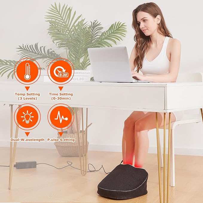 CAMECO 1 Pack Red Infrared Light Therapy for Feet Red Light Therapy for Feet Neuropathy | 0-30min Timer Home Use