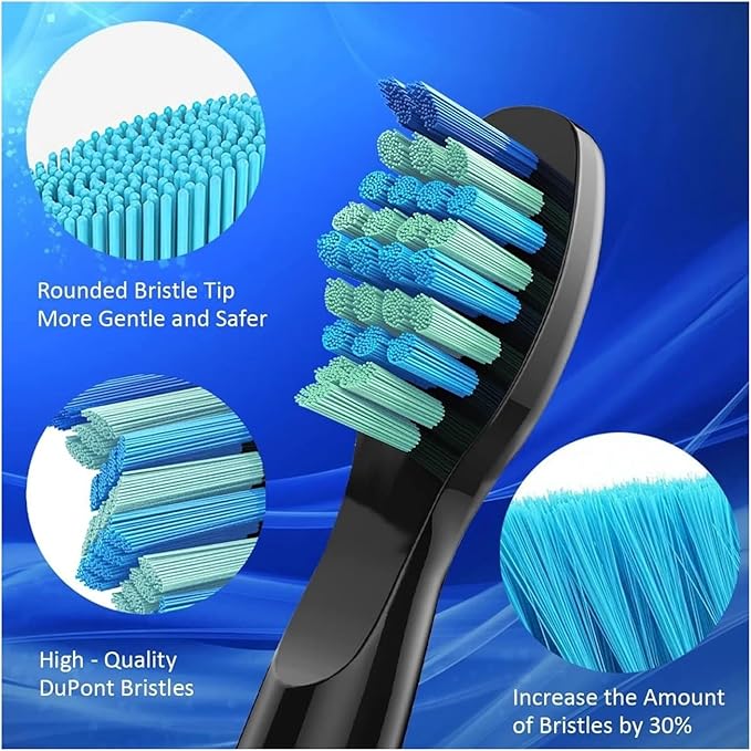 10Pcs Electric Toothbrush Replacement Heads Compatible with SG910/507/958/515/949/575/551(White-10pcs)