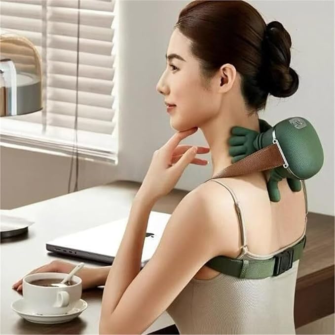 Bionic 4D Shiatsu Neck and Back Massager Portable Deep Tissue Massager with Heat Simulated Human Hand Kneading Electric Massage for Pain Relief Muscle Relaxation and Shoulder Stress Release