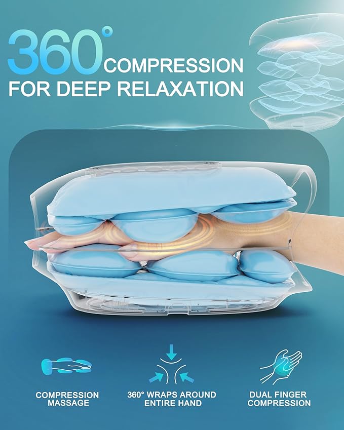 HANMAX Cordless Hand Massager with Heat and Compression – for Arthritis &amp Carpal Tunnel Mothers Day Gifts for Women/Men FSA-HSA Eligible