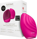 GESKE SmartAppGuided™ Sonic Facial Brush 5 in 1 | Vibrating Electric Facial Cleansing Brush | Soft Silicone Brush | Professional Facial Cleanser | Skin Cleanser &amp Exfoliator | Face Massager