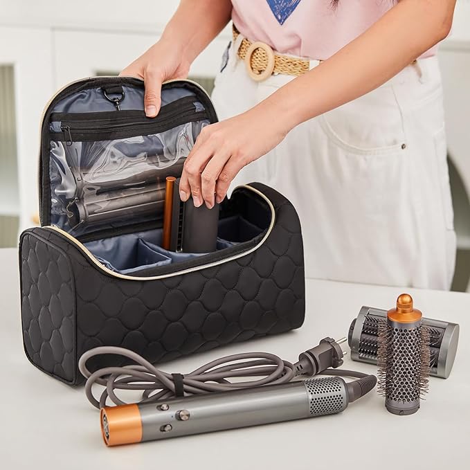 Travel Case for Dyson Airwrap Complete Style Portable Padded Storage Bag with Hanging Hook Fits All Dyson Airwrap Models &amp Attachments Black