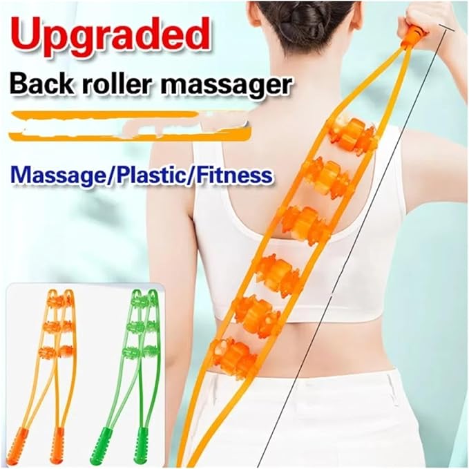 Multi-Function Hand-held Back Massager Roller Tool for Neck and Shoulder Muscle Relief(12 Rounds)