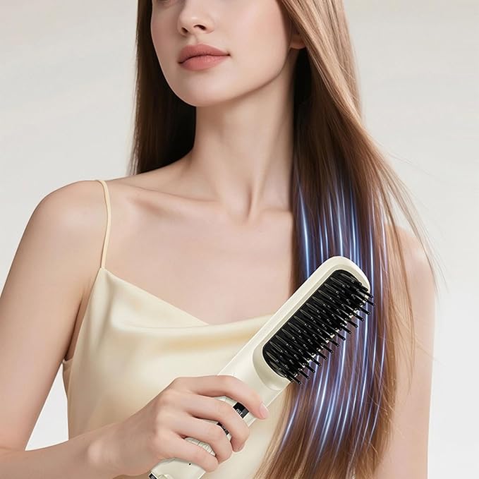 Hair Straightener Brush with 4 Heat Settings and Innovative Technology for Smooth Hair Twist Complimentary Hair Straightener