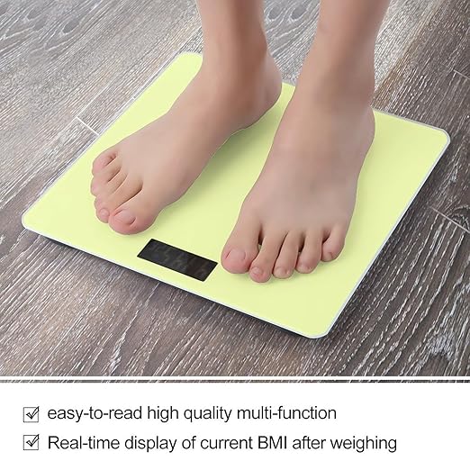 Smart Scale for Body Weight Automatic Switch Digital Bathroom Weighing Scale Yellow