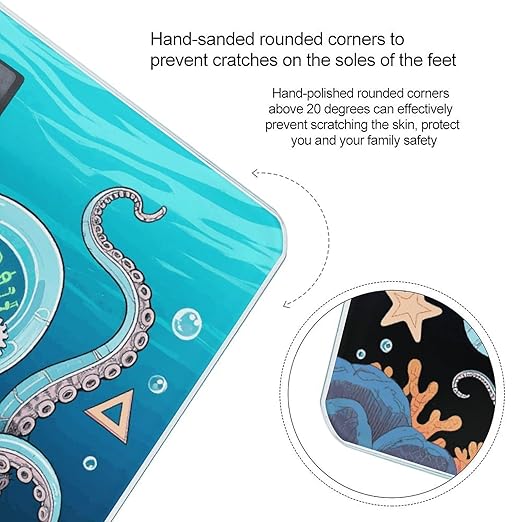 Mechanical Octopus Bathroom Scale for Body Weight LCD Display Digital Bathroom Scale Tempered Glass Bathroom Weight Scales Fashion Smart Scales for Home Bedroom 400 Lb