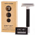 Parker THE VARIANT CLOSED COMB - ADJUSTABLE Double Edge Safety Razor Customize your Shave with a Turn of the Dial from Mild to Aggressive - 5 Blades Included (GRAPHITE GRAY)