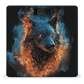 Wolf Head in Blue Flames Bathroom Scale for Body Weight Bathroom Weighing Scale with Backlit LCD Display Highly Accurate Measures Weight Up to 180kg