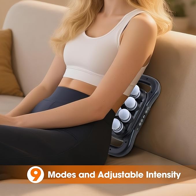 16 Head Massage Gun Set Deep Tissue Percussion Massager 2600mAh Electric Massage Tools with 9 Styles &amp Levels Black