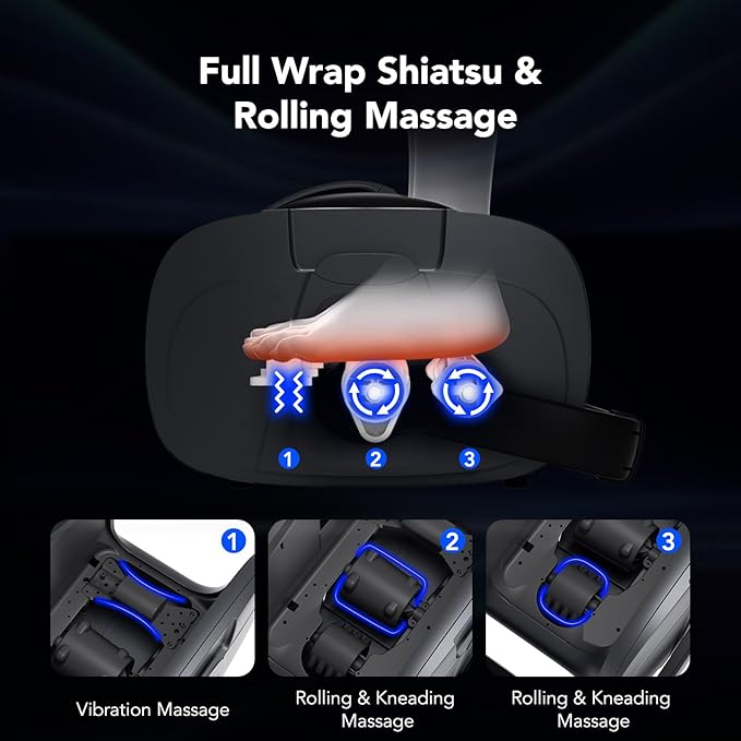 Foot Massager with Heat &amp Vibration Shiatsu Foot and Calf Massager for Pain Relief Deep Tissue Kneading-Massage Feet Leg Calf Ankle Arms