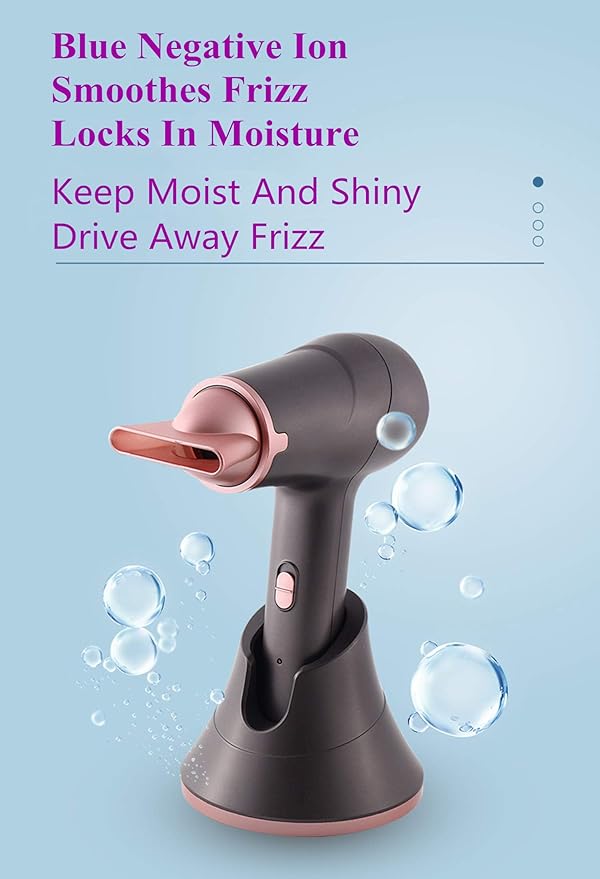 Cordless Hair Dryers with Charging Base Portable Travel Hairdryer Rechargeable Handheld Blow Dryer 5000mAh Hot/Cold Air Wireless Hair Dryers Salon Styling Tool
