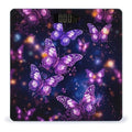 Purple Cute Butterfly PrintScale for Body Weight with LCD High Precision Weighing Scales Fashion Sturdy Tempered Glass Weight Scales Easy-to-Read Digital Bathroom Scale for Daily 400lb