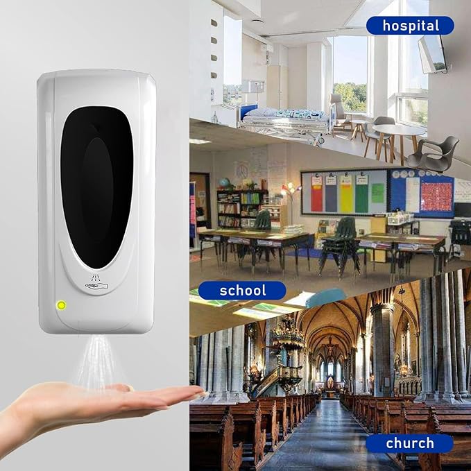 Automatic Hand Sanitizer Dispenser Wall Mount Liquid Hand Sanitizer Spray Dispenser 33oz/1000ml Touchless Hand Soap Dispenser for Commercial Industrial Hospitals Office Public
